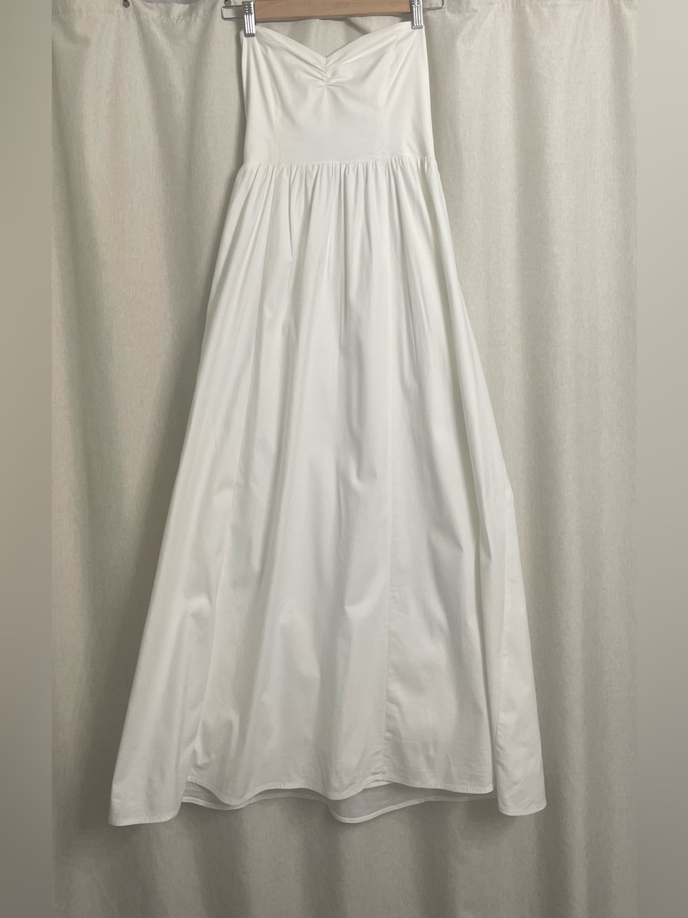 Reformation White Strapless Cotton Poplin Maxi Dress Size Small